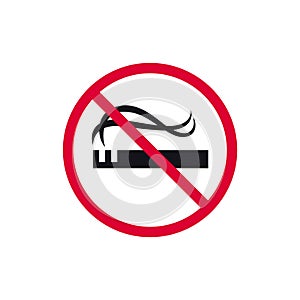 No smoking prohibited sign, no tobacco day forbidden modern round sticker, vector illustration