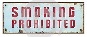 No Smoking Prohibited Vintage Retro Sign Post Notice