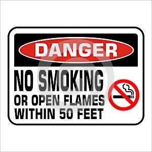 NO SMOKING prohobition forbidden sign vector illustration