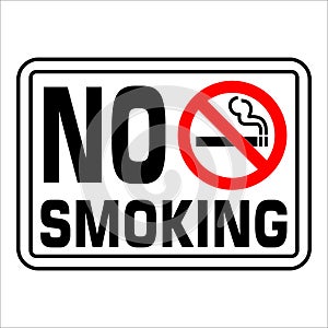 NO SMOKING prohobition forbidden sign vector illustration.
