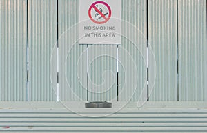 No smoking sign with ashtray