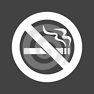 No smoking sign. Forbidden sign icon isolated on black background vector illustration.