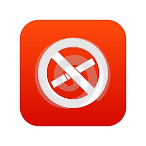 No smoking sign icon digital red