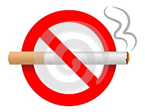 No smoking sign icon. Stop cigarette symbol. Vector