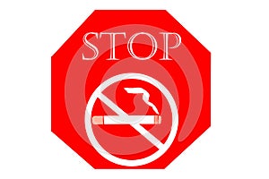 No smoking sign on white background, May 31 World No Tobacco Day