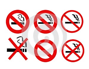 No Smoking Signs collection vector