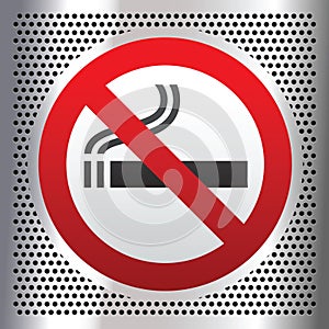 No smoking symbol on a chromium background photo