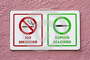 No Smoking - Vaping Allowed Sign