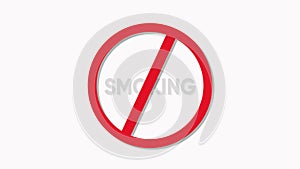 No smoking warning sign isolated on white