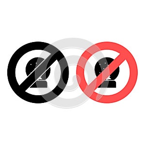 No snowball icon. Simple glyph, flat vector of christmas joy ban, prohibition, embargo, interdict, forbiddance icons for ui and ux