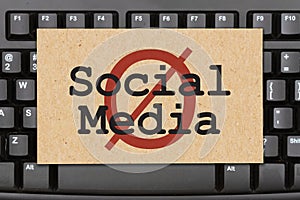 No social media message on a black keyboard