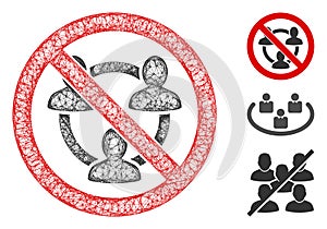 No Social Networks Polygonal Web Vector Mesh Illustration