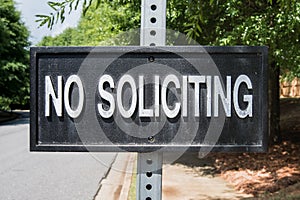 No Soliciting Sign