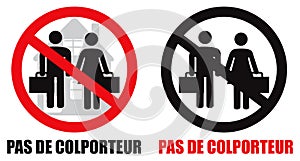 No soliciting symbol sign vector in french