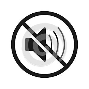 The no sound icon. Volume Off symbol. Flat Vector illustration.