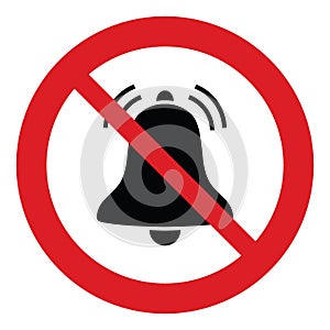 No sound, no bell icon  Forbidding sign.  no noise icon. no sign