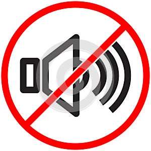 No sound sign, mute microphone button, turn sound off signal
