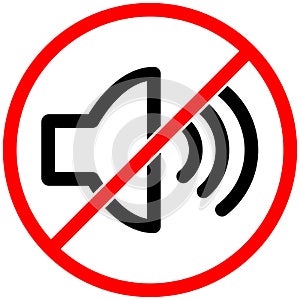 No sound sign, mute microphone button, turn sound off signal