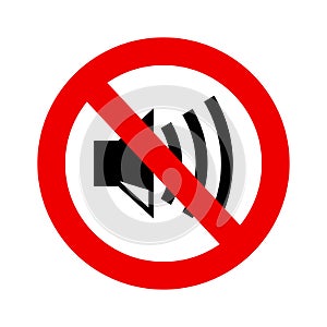 No sound sign vector icon flat design