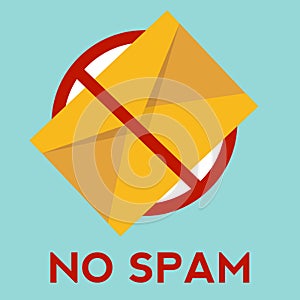 No spam illustration with envelope