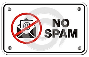 No spam rectangle sign