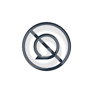 no speak icon vector from message concept. Thin line illustration of no speak editable stroke. no speak linear sign for use on web