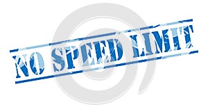 No speed limit blue stamp