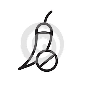 No spicy hot chilli icon Outline vector for web ui photo