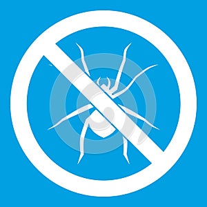 No spider sign icon white