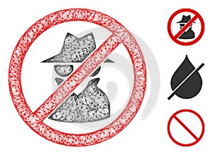 No Spy Polygonal Web Vector Mesh Illustration