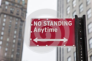 No Standing Anytime Sign