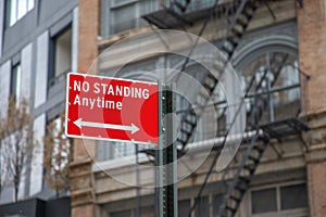 No Standing Anytime Sign