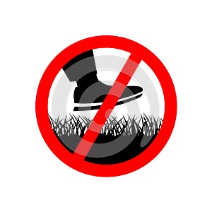 No step on the lawn grass prohibition sign.