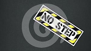 NO STEP warning sign word text