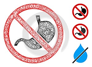 No Stomach Polygonal Web Vector Mesh Illustration