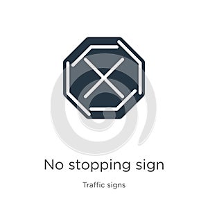 No stopping sign icon vector. Trendy flat no stopping sign icon from traffic signs collection isolated on white background. Vector