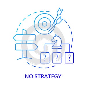 No strategy blue gradient concept icon