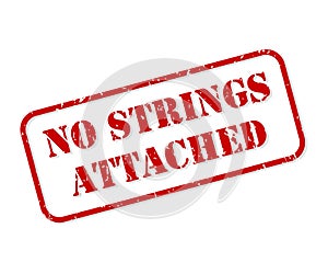 No Strings Attached Rubber Stamp Vector