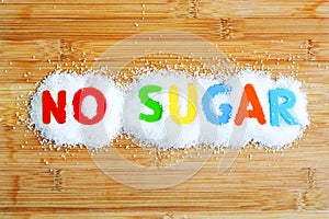 No sugar text from magnetic letters