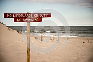 No swimming