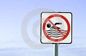 No swimming allowed European sign