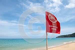 No swimming danger sign