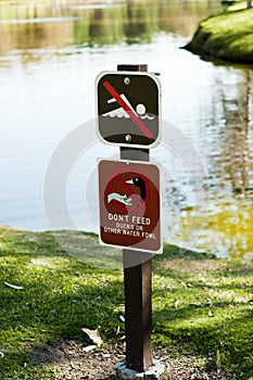 No Swimming Don't Feed Ducks