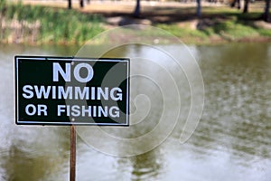 No swimming or fishing