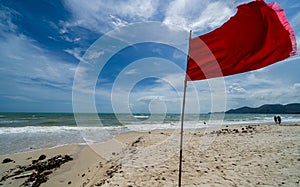 No Swimming Red Flag Koh Samui Thailand photo