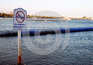No swimming sign