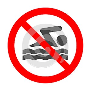 No swimming, vector sign