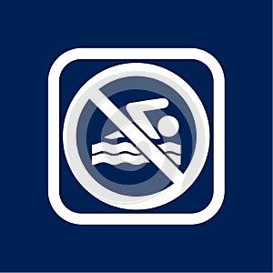 No swimming, vector sign