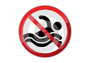 No swimming vector sign. No swimming, vector sign