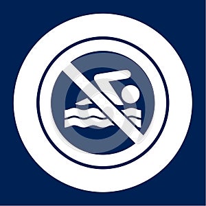 No swimming, vector sign